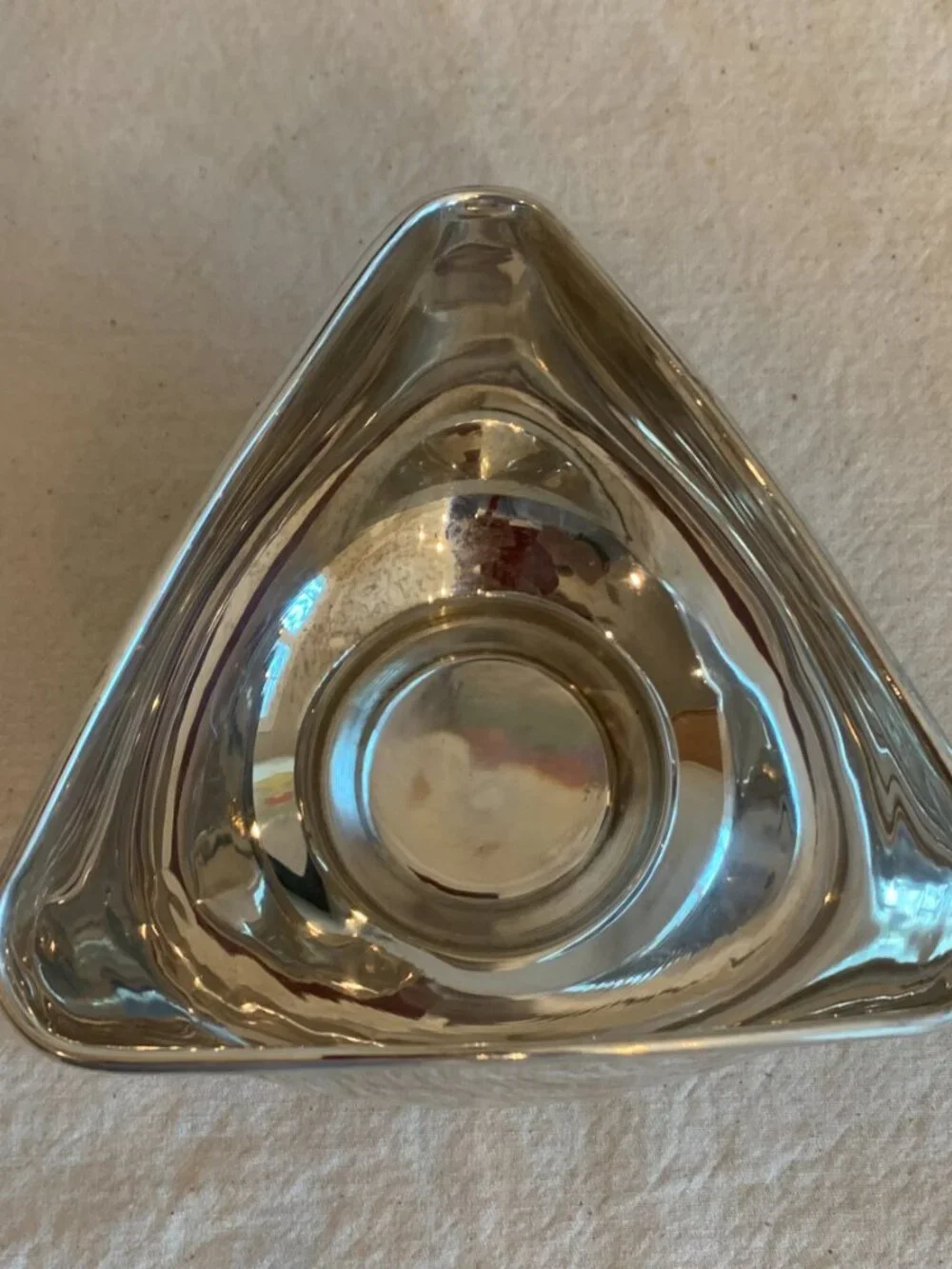 Silver Plate Nut/Candy/Trinket Bowls Set of 2 Square and Triangle Shaped